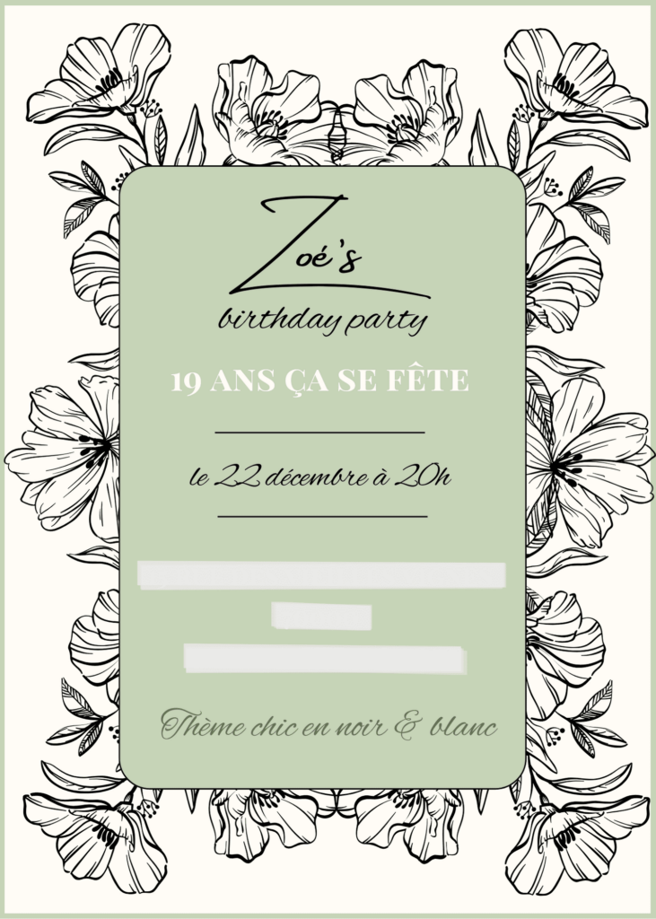Invitation pour un anniversaire